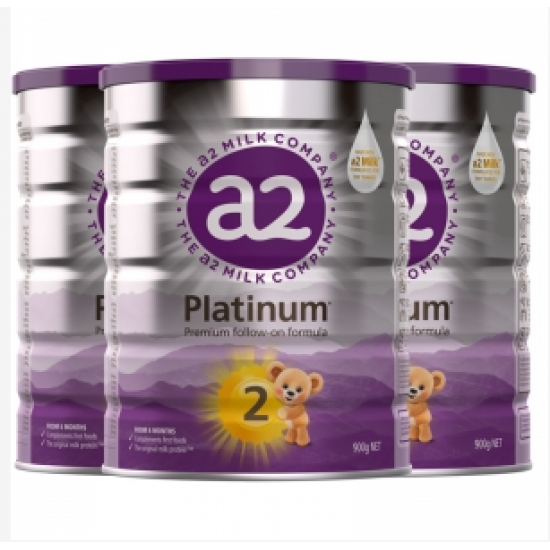 【包邮包税】A2 PLATINUM 白金铂金婴幼儿高端配方牛奶粉 2段(新版) 一箱3罐【保质期2024/10】