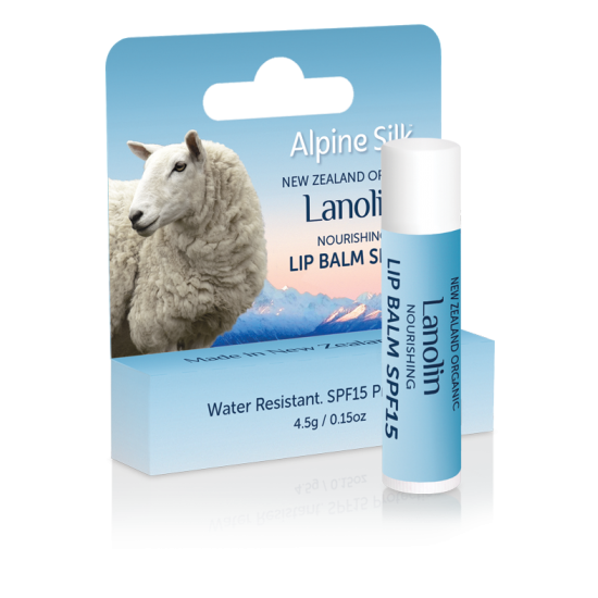 Alpine Silk organic lanolin nourishing lip balm spf15 4.5g 有机羊毛脂滋养润唇膏 spf15 4.5g ASO109 【保质期2027/12】
