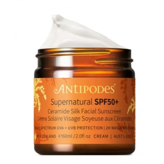 Antipodes Supernatural SPF50 Ceramide Silk Facial Sunscreen 60ml Antipodes 神经酰胺丝滑面部防晒霜 SPF50 60ml【保质期2027/03】