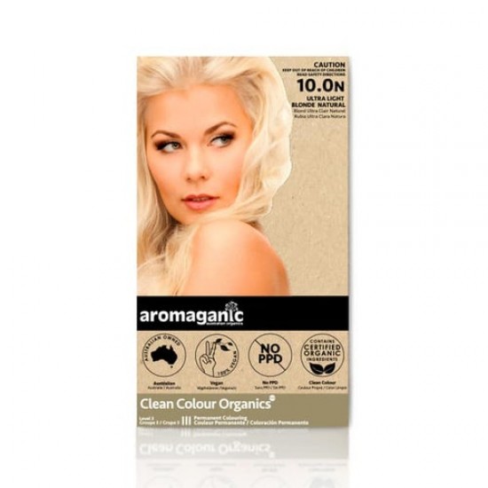 Aromaganic 10.0N Ultra Light Blonde Natural 100 No PPD 纯天然染发剂 10.0度  超亮金亚麻色