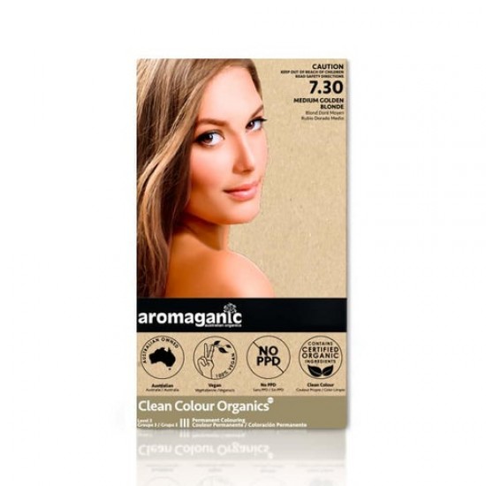 Aromaganic 7.30Medium Brown Bloned 100 No PPD 纯天然染发剂7.30 金棕色
