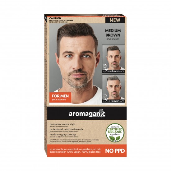 Aromaganic Men Medium Brown (Natural) 纯天然染发剂 男士专用 中等棕色