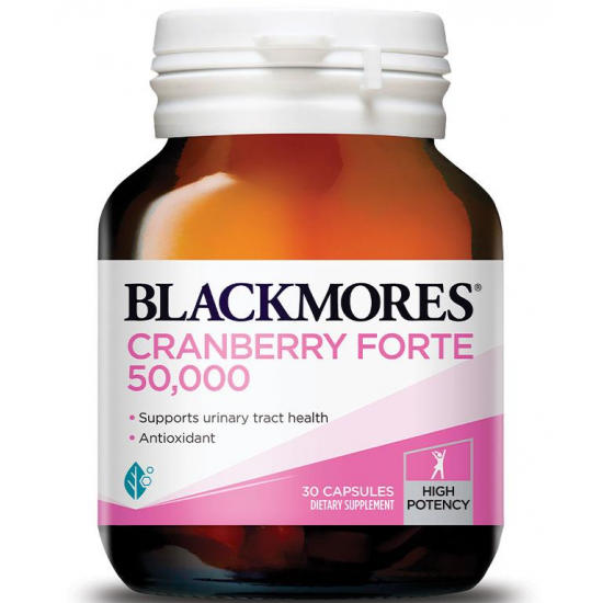 Blackmores Cranberry Forte 50,000 30C 澳佳宝蔓越莓加强版 50000mg 30粒【保质期2024/02】