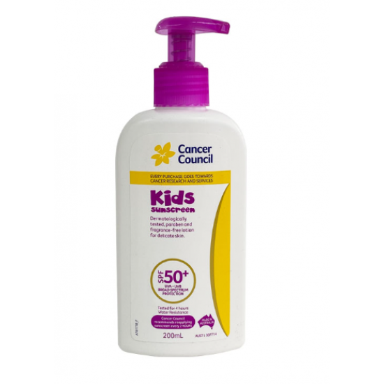 Cancer Council Sunscreen Pump SPF50+ 200mL儿童防晒SPF 50+ 200ml【保质期2026/01】
