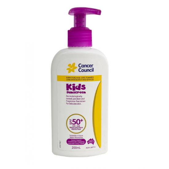 Cancer Council Sunscreen Pump SPF50+ 200mL儿童防晒SPF 50+ 200ml【保质期2028/05】