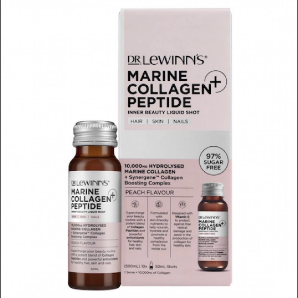 Dr. LeWinn's 莱文医生 海洋胶原蛋白美容口服液 桃子味 50ml×10支【保质期2026.10】