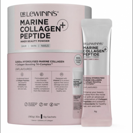 Dr. LeWinn’s Marine Collagen Peptide+ Inner Beauty Powder 30s*6g 莱文医生胶原蛋白美容粉 30包*6g【保质期2025/05】