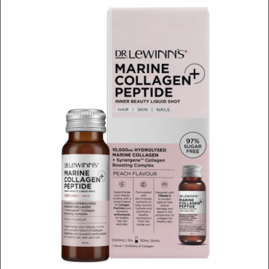 Dr. LeWinn’s Marine Collagen Peptide  Inner Beauty Liquid Shot 10s*50ml 莱文医生胶原蛋白美容液 桃子味 10支*50ml【保质期2025/04】