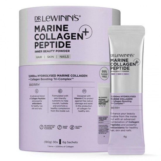 Dr. LeWinn’s Marine Collagen Peptide+ Inner Beauty Powder 30s*6g 莱文医生胶原蛋白美容粉 梅子味 30包*6g【保质期2024/11】