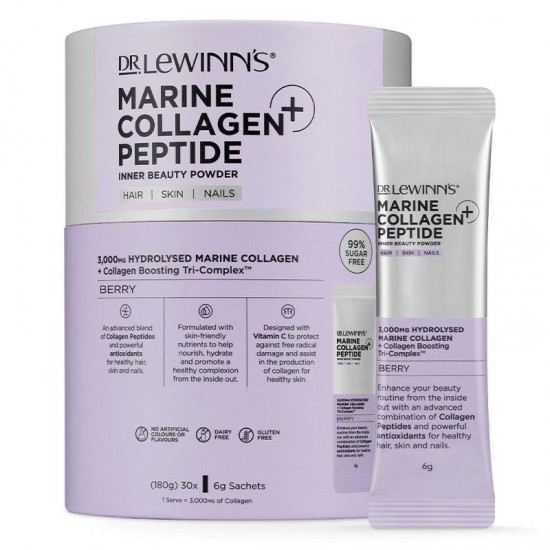 Dr. LeWinn’s Marine Collagen Peptide+ Inner Beauty Powder 30s*6g 莱文医生胶原蛋白美容粉 梅子味 30包*6g【保质期2026/10】