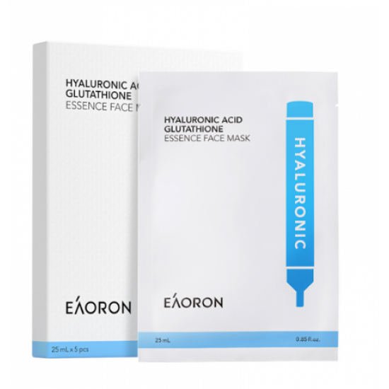 Eaoron Hyaluronic Acid Glutathione Essence Face Mask Eaoron （白色）水光针白面膜 澳洲芋螺肽+依克多因 补水面膜 5p*25ml【保质期2026/08】