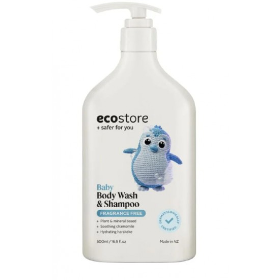 Ecostore Baby Body Wash & Shampoo 婴儿洗发沐浴二合一(无香型) 500ml【保质期2027/02】