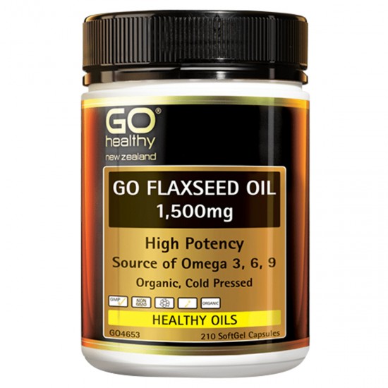 Go healthy Flaxseed Oil Organic 1500mg 210s GO4653 高之源 亚麻籽油胶囊【保质期2026/04】