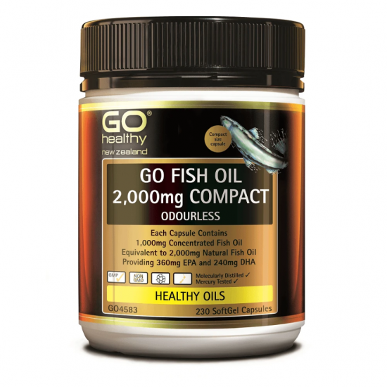 Go Healthy fish oil 2000mg 230c 高之源 高含量 鱼油 易吞咽胶囊设计 230粒 【保质期2026/04】