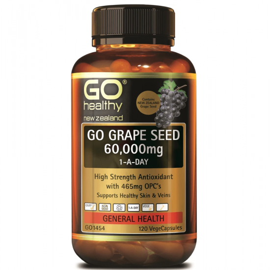 GO Healthy grape seed 60000mg 120c 高之源 葡萄籽胶囊精华 60000mg 120粒 抗氧化【保质期2025/01】