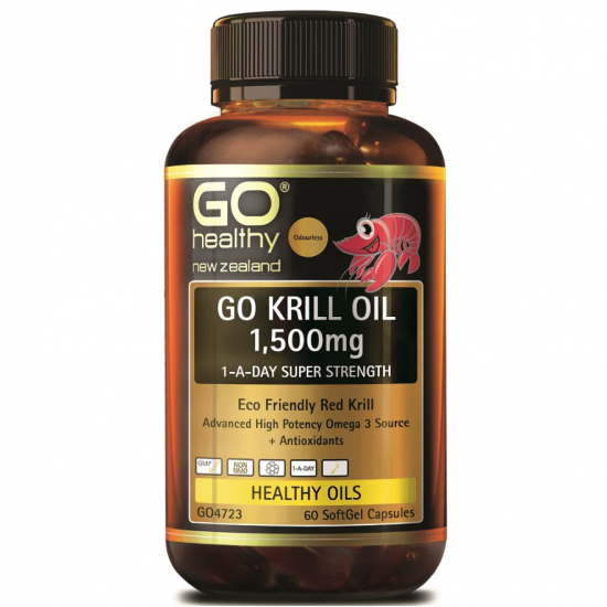 o healthy krill oil 1500mg 60c 高之源 Krill磷虾油1500mg OMEGA3+虾青素 60粒 【保质期2026/08】