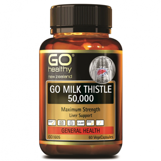 GO Healthy milk thistle 50000 60c高之源 奶蓟草护肝胶囊保肝护肝50000mg 60粒【 保质期2026/06】