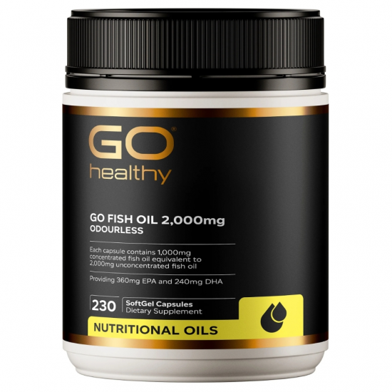 Go Healthy fish oil 2000mg 230c 高之源 高含量 鱼油 易吞咽胶囊设计 230粒 【保质期2028/01】