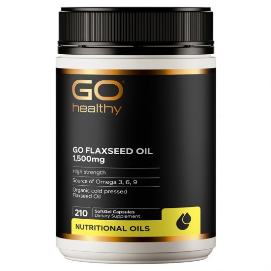 Go healthy Flaxseed Oil Organic 1500mg 210s GO4653 高之源 亚麻籽油胶囊【保质期2028/03】