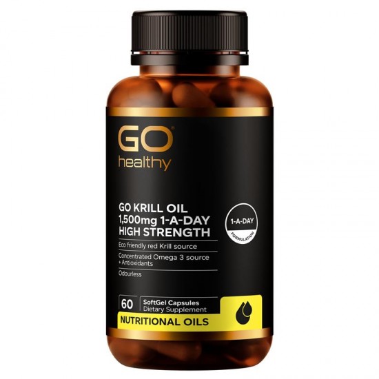 go healthy krill oil 1500mg 60c 高之源 Krill磷虾油1500mg OMEGA3+虾青素 60粒 【保质期2028/01】
