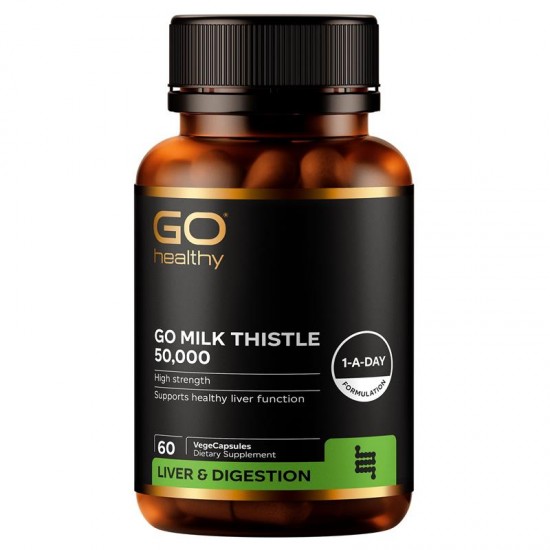 GO Healthy milk thistle 50000 60c高之源 奶蓟草护肝胶囊保肝护肝50000mg 60粒【 保质期2028/01】