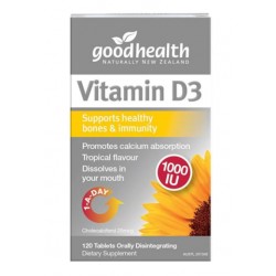 Good Health Vitamin D3 1000IU 120s 好健康D3 120粒【保质期2028/05】 Good Health Vitamin D3 1000IU 120s 好健康D3 120粒【保质期2028/05】