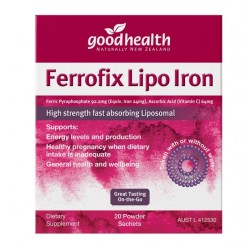 Good Health 好健康 Ferrofix Lipo Iron - Energy & Pregnancy 20s*2g【保质期2027/01】 Good Health 好健康 Ferrofix Lipo Iron - Energy & Pregnancy 20s*2g【保质期2027/01】