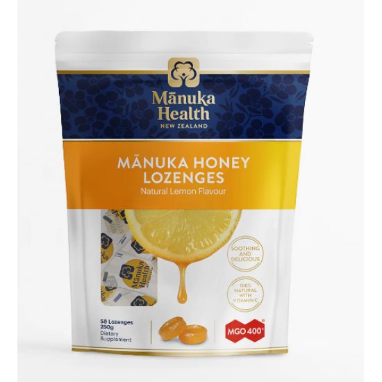 Manuka health honey Lemon lozenges mgo400  250g 蜜纽康柠檬蜂蜜糖250g【保质期2026/11】