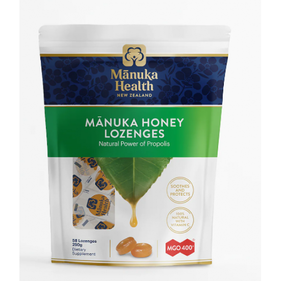 【单包包邮】Manuka health honey Propolis lozenges mgo400+ 250g 蜜纽康蜂胶糖250g【保质期2026/04】