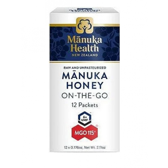 Manuka Health MGO115+ ON-THE-GO 蜜纽康麦卢卡蜂蜜独立包装条12x5g【保质期2026/07】