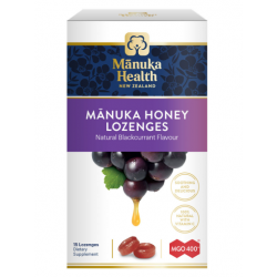 Manuka Health Blackcurrant Lozenges 400 蜜纽康MGO 400 麦卢卡蜂蜜润喉糖黑加仑味 15粒 [保质期01/2028]
