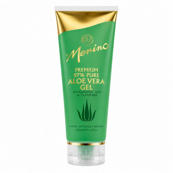 Merino premium 97% pure Aloe Vera Gel 美丽诺高级保湿芦荟胶（含玻尿酸+黄瓜）250ml【保质期2030/02】