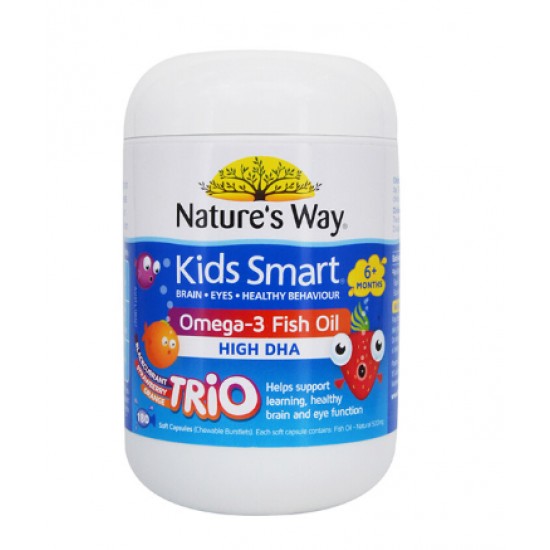 Natures Way Kids Smart Omega-3 Fish Oil 60c 佳思敏三色鱼油 60c【保质期2028/01】