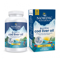 Nordic Naturals Arctic Cod Liver Oil Lemon 180 Softgels 北极鳕鱼肝油 柠檬味 180粒【保质期2028/01】