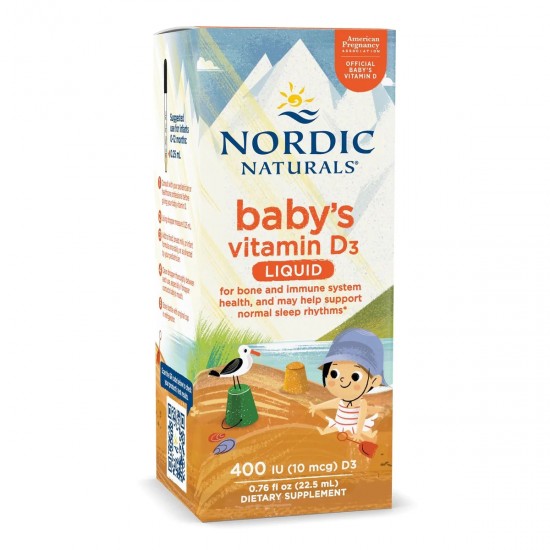 Nordic Naturals Babys Vitamin D3 400 IU 挪威小鱼VD3滴剂 22.5ml【保质期2025/10】
