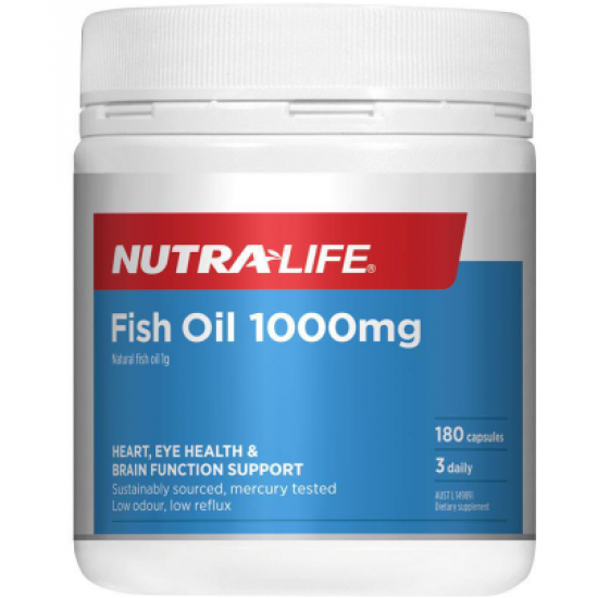 Nutralife Fish Oil 1000mg 180caps 纽乐鱼油 1000mg 180粒 NS4660【保质期2028/05】