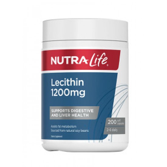 Nutra-Life Lecithin 1200mg 200s 纽乐高含量大豆卵磷脂 200粒【保质期2027/08】