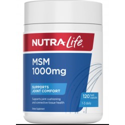 Nutra-Life MSM 1000mg 120 Capsules 纽乐关节止痛剂MSM 120粒【保质期2027/09】 Nutra-Life MSM 1000mg 120 Capsules 纽乐关节止痛剂MSM 120粒【保质期2027/09】