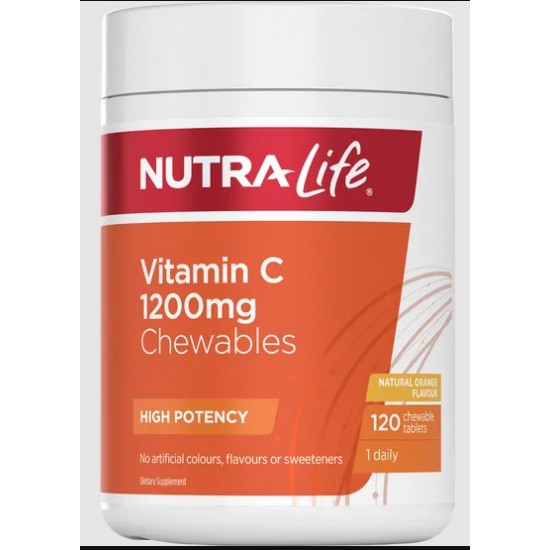 Nutra Life Vitamin C 纽乐维C咀嚼片 1200mg 120片【保质期2027/02】