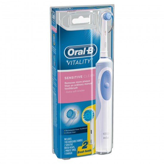 Oral-B sensitive成人抗过敏清洁型电动牙刷（内含替换牙刷头一个）