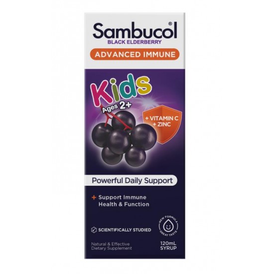 Sambucol Black Elderberry advance immune for Kids Syrup 120ml 黑接骨木儿童强效免疫糖浆【保质期2027/06】