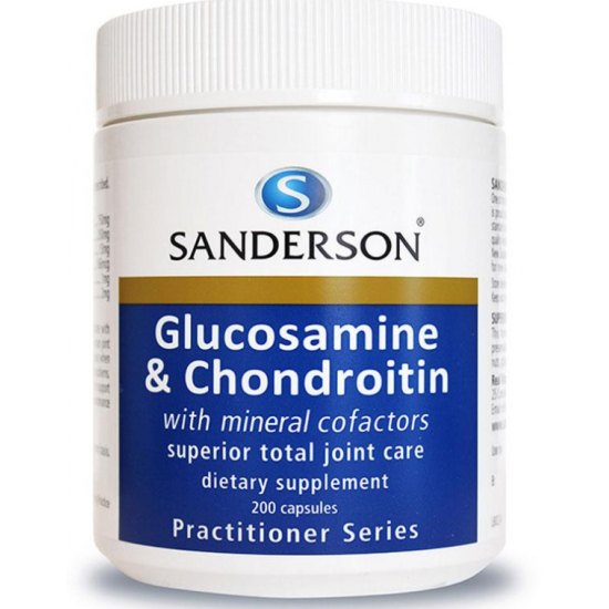 SANDERSON Glucosamine & Chondroitin with Mineral Co-Factors 维骨力 & 软骨素 200粒【保质期2028/12】