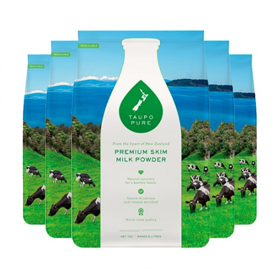 【NZ顺丰直邮】【5-15个工作日到货】Taupo Pure 特贝优脱脂奶粉 1kg/袋（整箱6袋直邮包邮包税）【保质期2027/05】