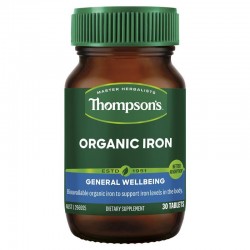Thompson‘s 汤普森 Organic Iron 24mg 有机补铁片 30粒【保质期2027/02】 Thompson‘s 汤普森 Organic Iron 24mg 有机补铁片 30粒【保质期2027/02】