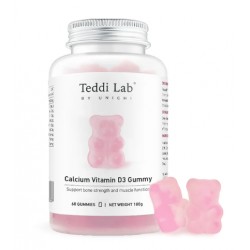 Unichi Gummy Calcium Vitamin D3 60s 草莓味补钙小熊软糖 60粒【保质期2027/07】