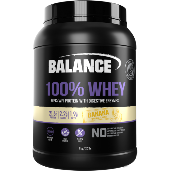 Balance 100 Whey Natural Banana 1kg 纯蛋白粉(香蕉味) BP0585【保质期2025/04】