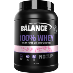 Balance 100 Whey Natural Strawberry 1kg 纯蛋白粉(草莓味) BP0622【保质期2027/06】