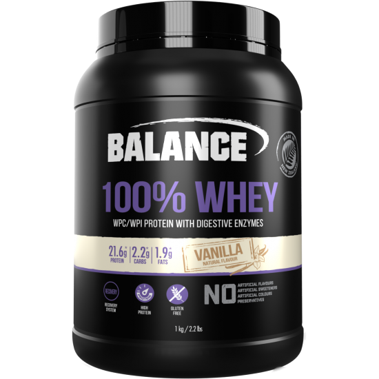 Balance 100 Whey Protein Vanilla 1kg 纯蛋白粉(香草) BP0639【保质期2025/11】