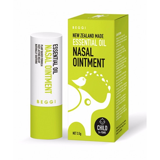 Beggi Essential Oil Nasal Ointment Child 2  years 新西兰麦卢卡精油护鼻膏儿童款(涂于鼻子两侧即可)原味 3.5g【保质期2027/01】
