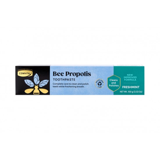 Comvita Propolis Toothpaste cleans and polishes freshmint 100g 康维他清新薄荷蜂胶牙膏 100g【保质期2027/08】